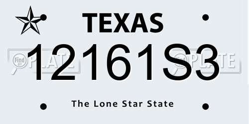 12161S3 Texas License Plate