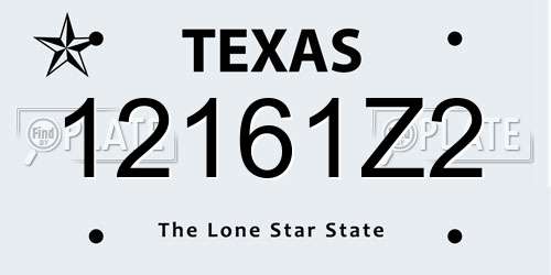 12161Z2 Texas License Plate