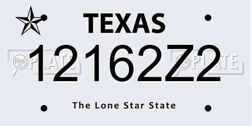 12162Z2 Texas License Plate