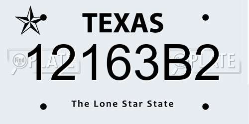 12163B2 Texas License Plate