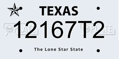 12167T2 Texas License Plate