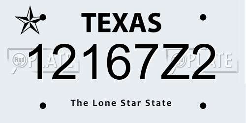 12167Z2 Texas License Plate