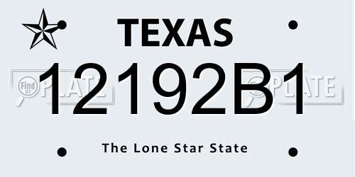 12192B1 Texas License Plate