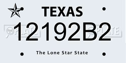 12192B2 Texas License Plate