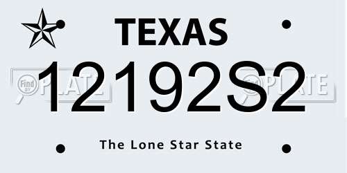 12192S2 Texas License Plate