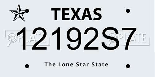 12192S7 Texas License Plate