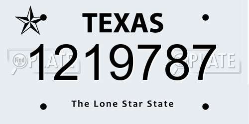 1219787 Texas License Plate