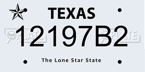 12197B2 Texas License Plate