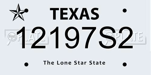 12197S2 Texas License Plate