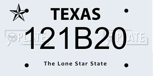 121B20 Texas License Plate