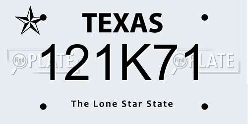 121K71 Texas License Plate