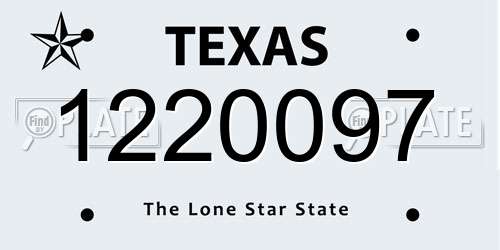 1220097 Texas License Plate