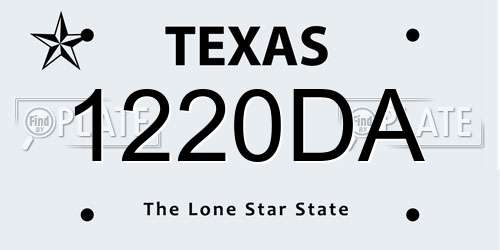 1220DA Texas License Plate