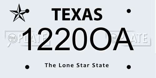 1220OA Texas License Plate