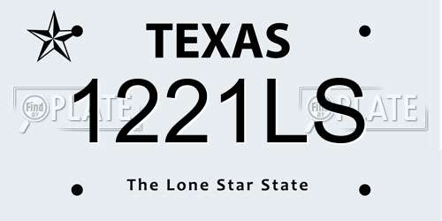 1221LS Texas License Plate