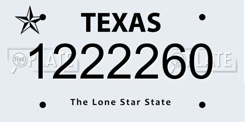 1222260 Texas License Plate
