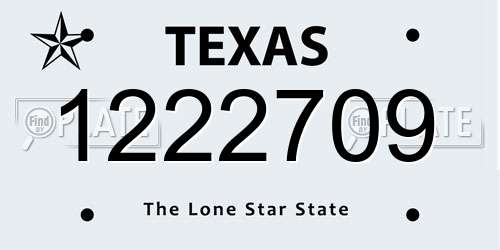 1222709 Texas License Plate