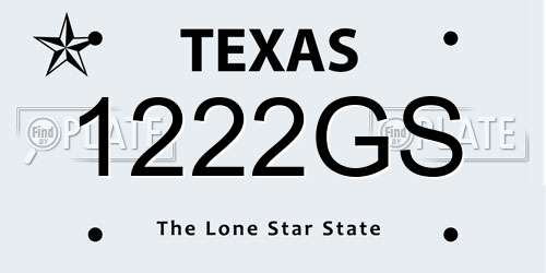 1222GS Texas License Plate