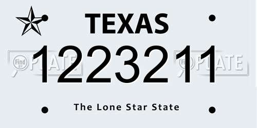 1223211 Texas License Plate