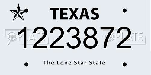 1223872 Texas License Plate