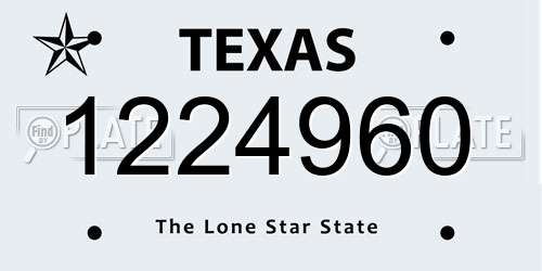 1224960 Texas License Plate