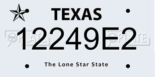 12249E2 Texas License Plate