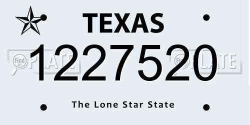1227520 Texas License Plate