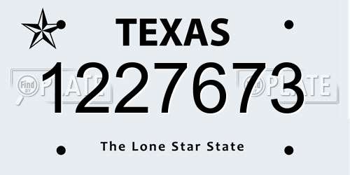 1227673 Texas License Plate