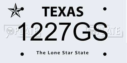 1227GS Texas License Plate