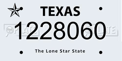 1228060 Texas License Plate
