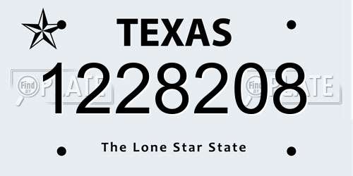 1228208 Texas License Plate