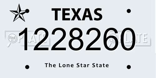 1228260 Texas License Plate