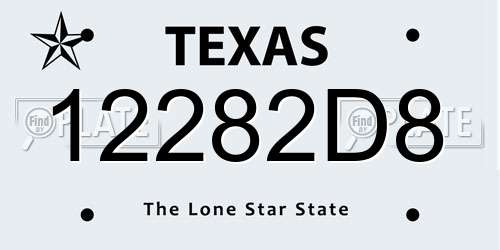 12282D8 Texas License Plate