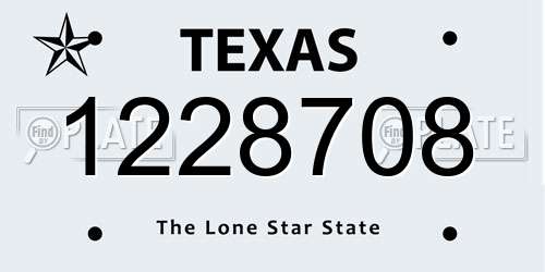 1228708 Texas License Plate