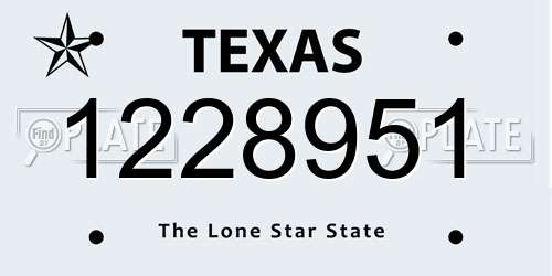 1228951 Texas License Plate