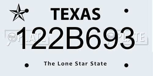 122B693 Texas License Plate