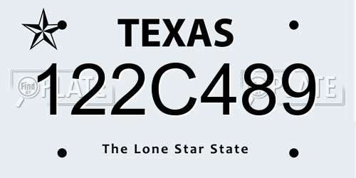 122C489 Texas License Plate