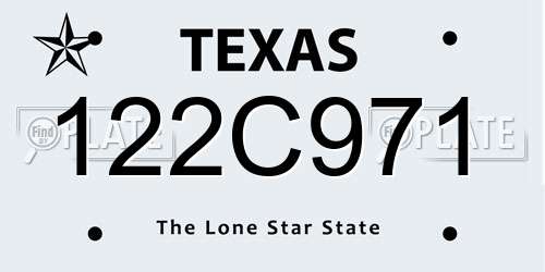122C971 Texas License Plate