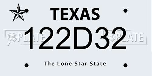 122D32 Texas License Plate