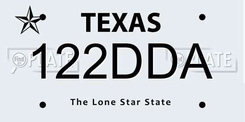 122DDA Texas License Plate