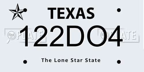 122DO4 Texas License Plate