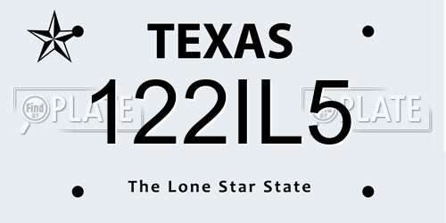 122IL5 Texas License Plate