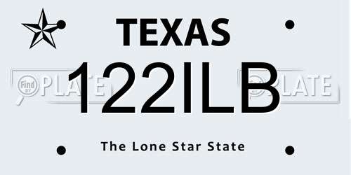 122ILB Texas License Plate
