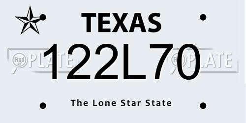 122L70 Texas License Plate