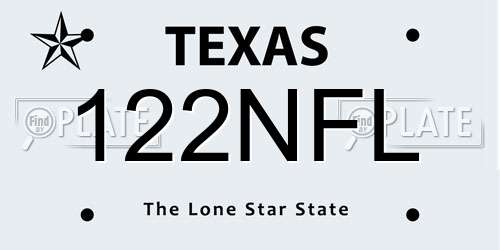 122NFL Texas License Plate