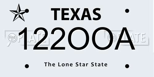 122OOA Texas License Plate