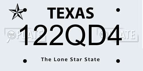 122QD4 Texas License Plate