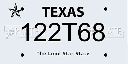 122T68 Texas License Plate