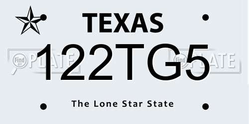 122TG5 Texas License Plate