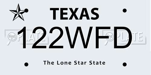 122WFD Texas License Plate